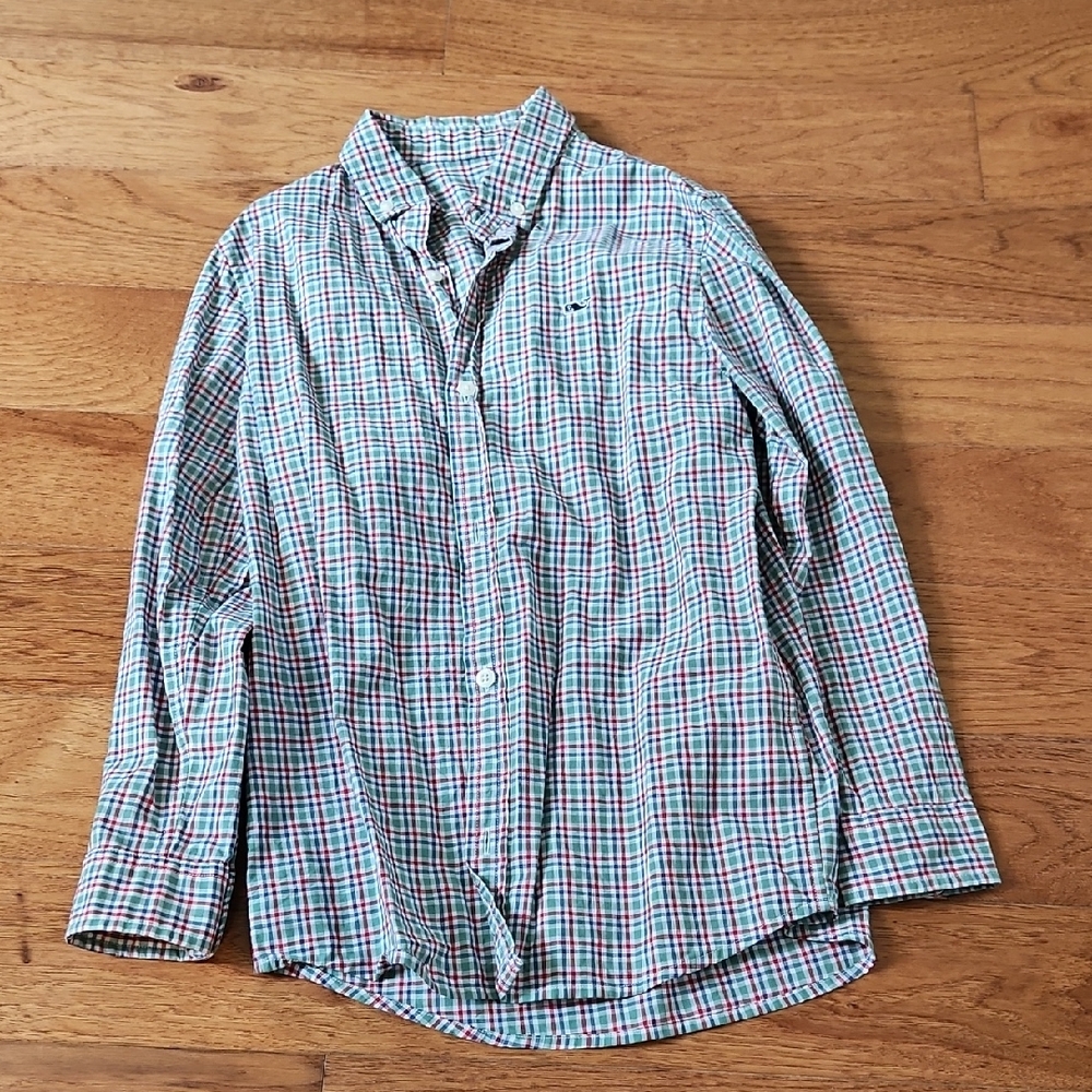 Vineyard Vines Boys small Plaid Button Down Shirt